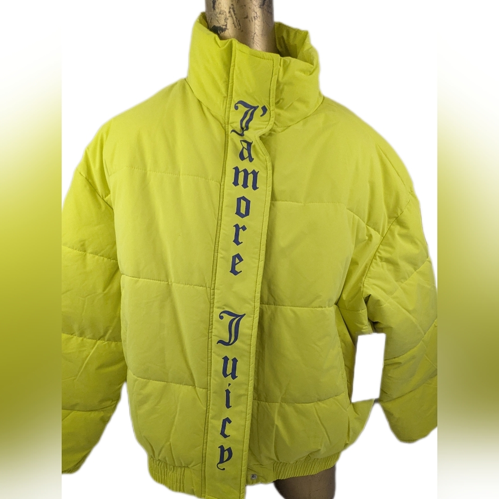 Juicy Couture Jamore NWT Neon Yellow Puffer Jacket Size Medium